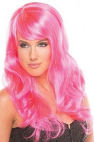 Peruukki - OHO pinkki, pitkä hiuksinen peruukki Pinksu