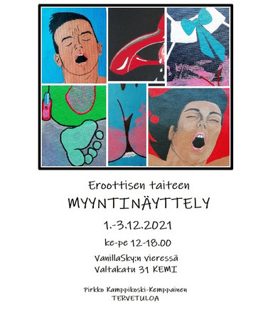Eroottisen taiteen myyntinäyttely 1-3.12.2021 Kemi BeeCooCoo