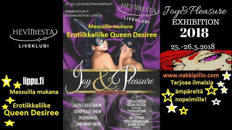 Joy&Pleasure, erotiikkamessut Oulussa 25-26.5.2018