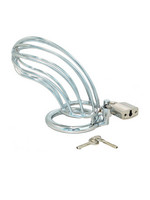 Metal chastity devise with padlock –Penishäkki/Siveysvyö