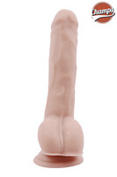Smoothy tekopenis, dildo, pippeli 9” tuumaa imukupilla ja kiveksillä