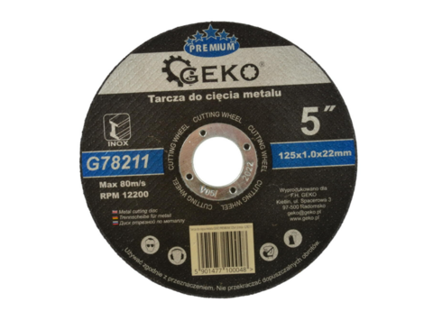 GEKO Premium 125x1x22,2mm katkaisulaikka, 10 KPL PAKKAUS