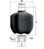 1,4L Paineakku hydrauliikkaan 1/2