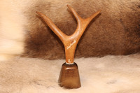 Large Reindeer Bell with Reindeer Horn