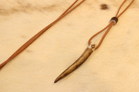 Reindeer Horn Tip Necklace with Leather String