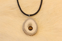 Reindeer Horn Necklace with 6mm Stone Pearl Tiger's Eye