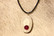 Reindeer Horn Necklace with 8mm Stone Pearl Colored Agate Fuchsia