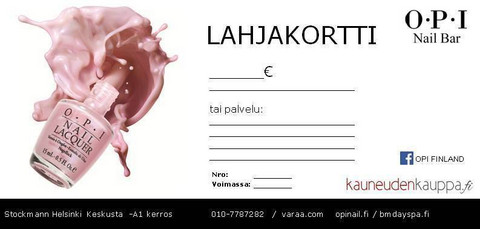 Lahjakortti Stockmann OPI Nail Bar (arvo 60€)