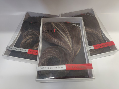 Hair Contrast - Ponytail Dark Brown With Highlights