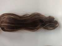 Hair Contrast - Ponytail - Brown with Highlights - Curly