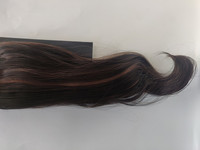 Hair Contrast - Ponytail Dark Brown With Caramel Highlights