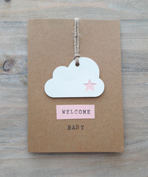 WELCOME BABY -kortti (vaaleanpunainen)