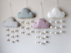 Pellavainen pilvi pikku-mobile, eri värejä (PikkuMari Tmi)