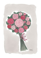 KORTTI, ruusukimppu eriväriset, äidille, 2-osainen