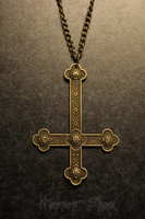 Inverted Cross, brass