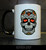 Sugarskull mug with white skull with rose