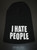 I hate people pipo, musta, valkoisella brodeerauksella