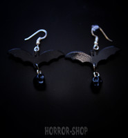 Gothic bat with black skull, korvikset