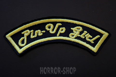 Pinup girl arch patch, yellow