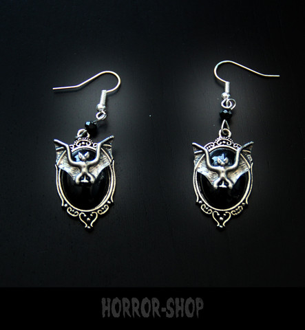 Black Moon Vampire bat earrrings