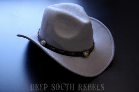 Grey cowboy hat (with leather band)