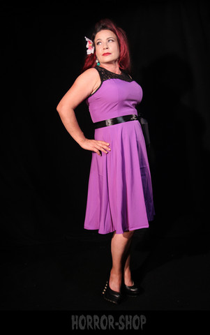 Violet dress with black up part