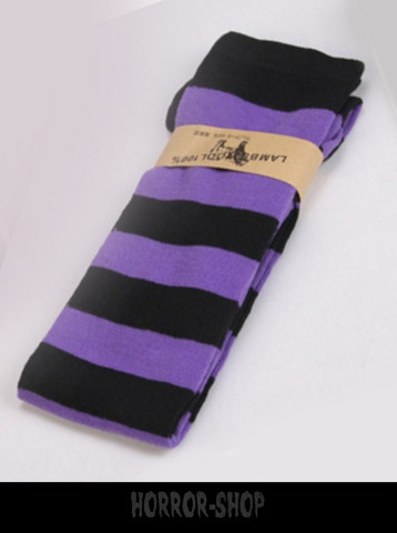 Black and purple striped Knee socks