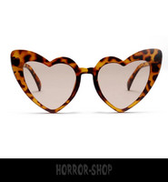 Leopard heart retro sunglasses