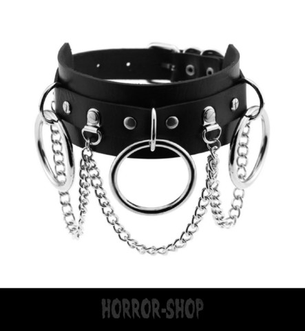 Black neclacklace/choker with ring