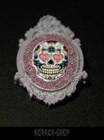 Sugarskull brooch, lila (6)