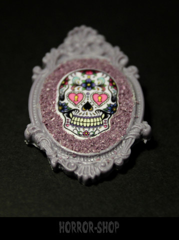 Sugarskull rintaneula, lila (6)