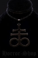 Leviathan's Cross pendant, true black with a black chain.