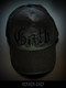 Goth cap with black text