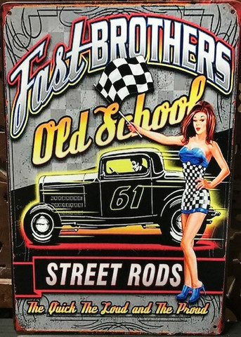 Fast Brothers Old School tin sign 20cm * 30cm