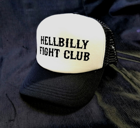 Hellbilly Fight Club - black and white trucker cap