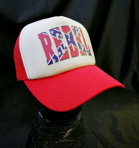 Rebel Boogi trucker cap red-and-white