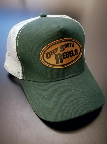 Deep South Rebels - trucker cap with patch, green light gray