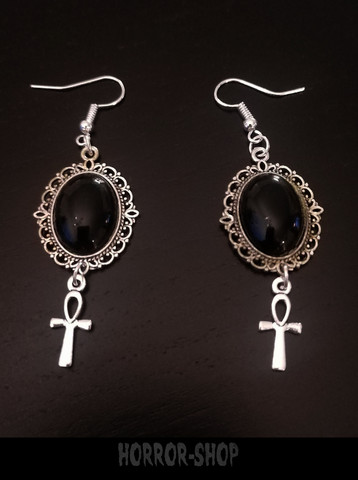 Black light ankh - earrings
