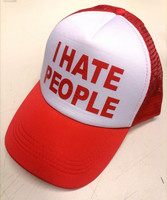 I Hate people - trucker cap, red