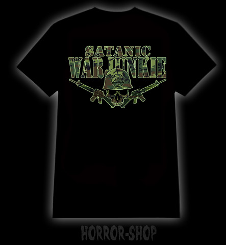 Satanic war junkie - t shirt (black and army green)