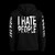 I hate people (hoodie with zipper)