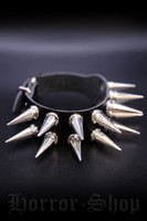 Black wristband with long spikes
