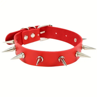 Spike neclacklace/choker red long spikes