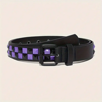 Rally belt for metal and goth ladies, black and violet