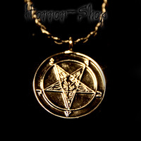 Baphomet necklace with black backround
