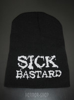 Sick bastard beanie, black with white embroydery