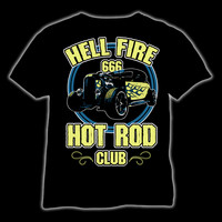 Hell Fire 666 Hot Rod Club, t-shirt and ladyfit