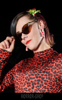 Leopardikuvioiset retro cat eye aurinkolasit