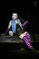 Black and purple striped Knee socks