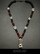Tiki statue necklace, white with black pearls